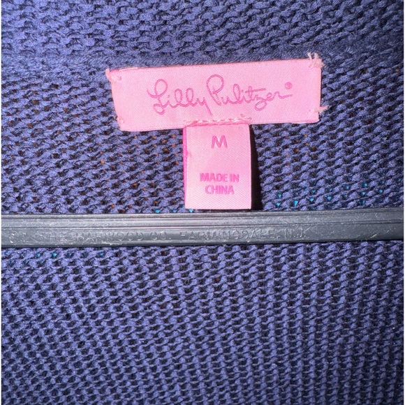 Lilly Pulitzer Navy Harbor Kimono Open Front Cardigan, size Medium - Picture 3 of 5